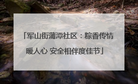 军山街蒲潭社区：粽香传情暖人心 安全相伴度佳节