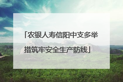 农银人寿信阳中支多举措筑牢安全生产防线
