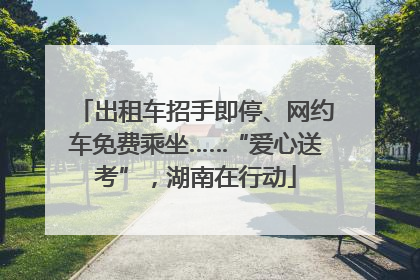 出租车招手即停、网约车免费乘坐……“爱心送考”，湖南在行动