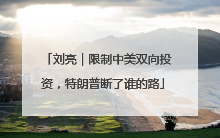 刘亮｜限制中美双向投资，特朗普断了谁的路