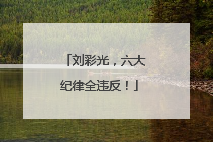 刘彩光，六大纪律全违反！