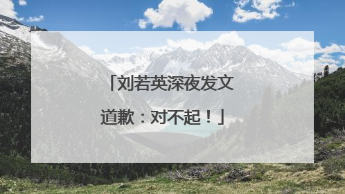 刘若英深夜发文道歉：对不起！
