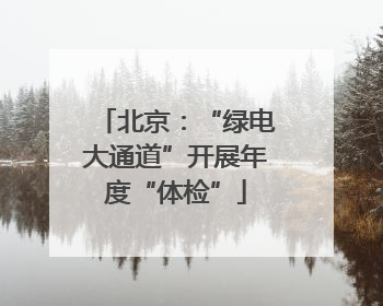 北京：“绿电大通道”开展年度“体检”