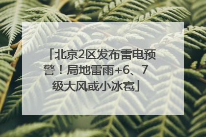 北京2区发布雷电预警！局地雷雨+6、7级大风或小冰雹
