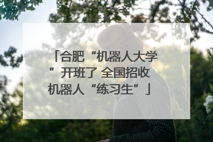 合肥“机器人大学”开班了 全国招收机器人“练习生”