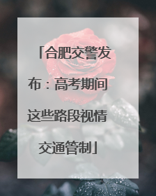 合肥交警发布：高考期间这些路段视情交通管制