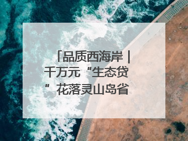 品质西海岸｜千万元“生态贷”花落灵山岛省级自然保护区