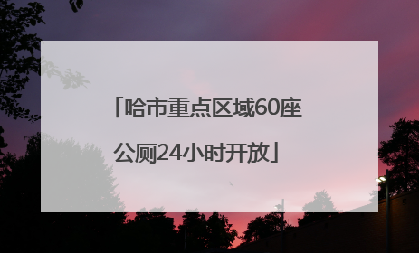 哈市重点区域60座公厕24小时开放