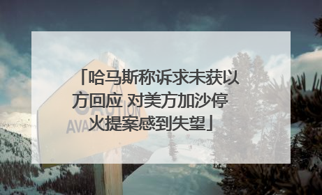 哈马斯称诉求未获以方回应 对美方加沙停火提案感到失望
