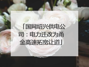 国网绍兴供电公司：电力迁改为甬金高速拓宽让道