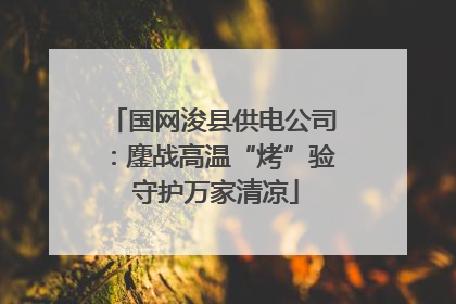 国网浚县供电公司：鏖战高温“烤”验 守护万家清凉