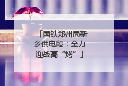 国铁郑州局新乡供电段：全力迎战高“烤”