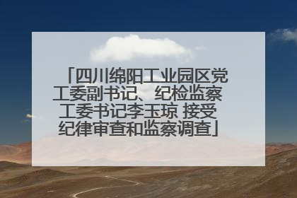 四川绵阳工业园区党工委副书记、纪检监察工委书记李玉琼 接受纪律审查和监察调查