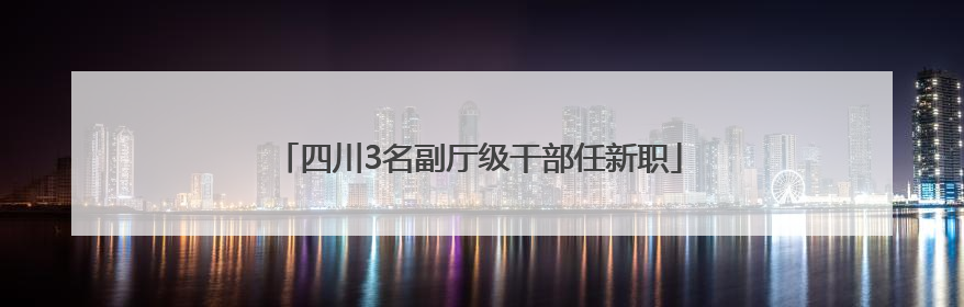 四川3名副厅级干部任新职