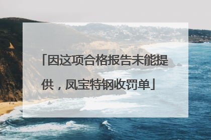 因这项合格报告未能提供，凤宝特钢收罚单
