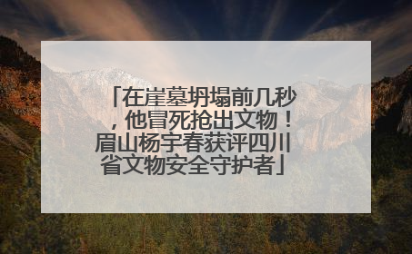 在崖墓坍塌前几秒，他冒死抢出文物！眉山杨宇春获评四川省文物安全守护者
