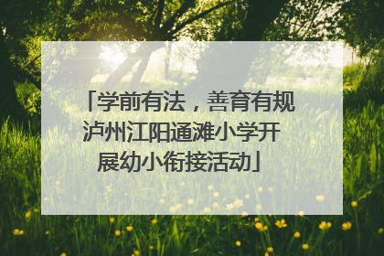 学前有法，善育有规 泸州江阳通滩小学开展幼小衔接活动
