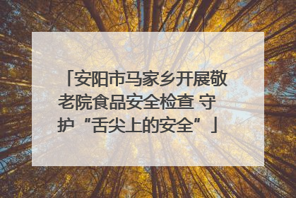 安阳市马家乡开展敬老院食品安全检查 守护“舌尖上的安全”