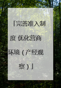 完善准入制度 优化营商环境（产经观察）