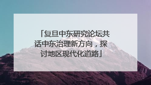 复旦中东研究论坛共话中东治理新方向，探讨地区现代化道路