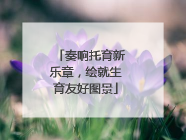 奏响托育新乐章，绘就生育友好图景
