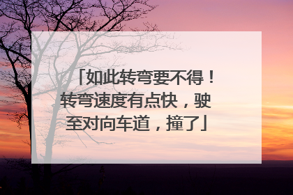 如此转弯要不得！转弯速度有点快，驶至对向车道，撞了