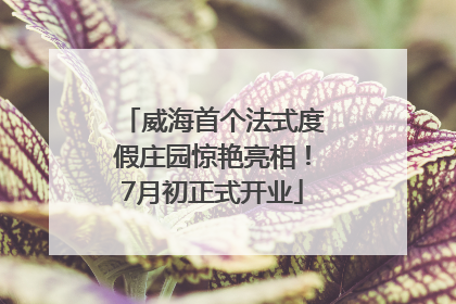 威海首个法式度假庄园惊艳亮相！7月初正式开业