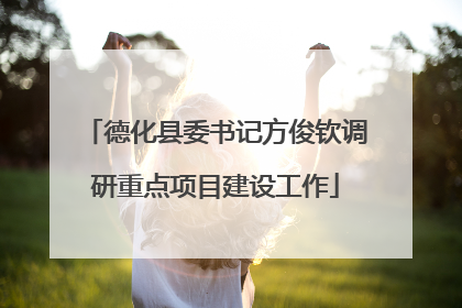 德化县委书记方俊钦调研重点项目建设工作