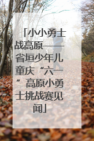 小小勇士战高原——省垣少年儿童庆“六一”高原小勇士挑战赛见闻