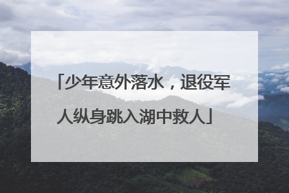 少年意外落水，退役军人纵身跳入湖中救人