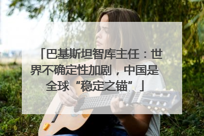 巴基斯坦智库主任：世界不确定性加剧，中国是全球“稳定之锚”