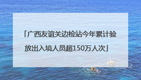 广西友谊关边检站今年累计验放出入境人员超150万人次