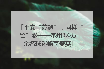 平安“苏超”，同样“警”彩——常州3.6万余名球迷畅享盛宴