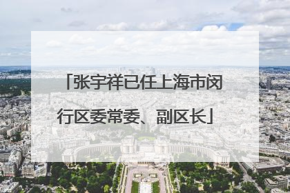 张宇祥已任上海市闵行区委常委、副区长