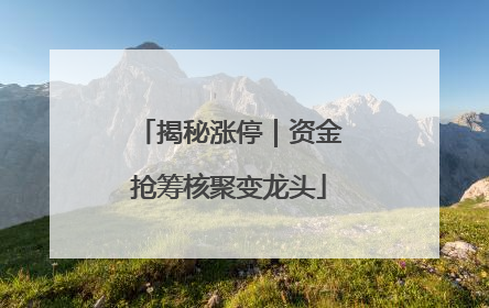 揭秘涨停｜资金抢筹核聚变龙头
