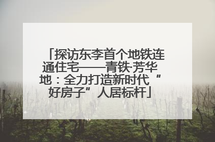 探访东李首个地铁连通住宅——青铁·芳华地：全力打造新时代“好房子”人居标杆