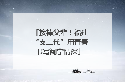 接棒父辈！福建“支二代”用青春书写闽宁情深