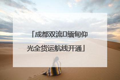 成都双流⇌缅甸仰光全货运航线开通