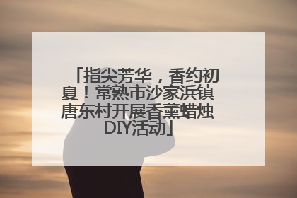 指尖芳华，香约初夏！常熟市沙家浜镇唐东村开展香薰蜡烛DIY活动