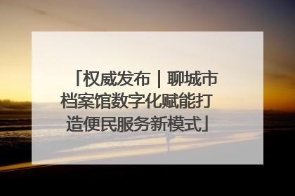 权威发布｜聊城市档案馆数字化赋能打造便民服务新模式