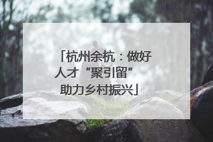 杭州余杭：做好人才“聚引留” 助力乡村振兴