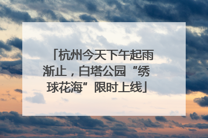 杭州今天下午起雨渐止，白塔公园“绣球花海”限时上线