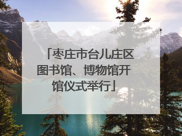 枣庄市台儿庄区图书馆、博物馆开馆仪式举行