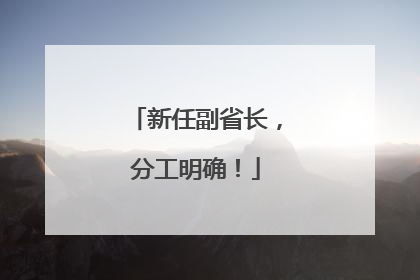 新任副省长，分工明确！