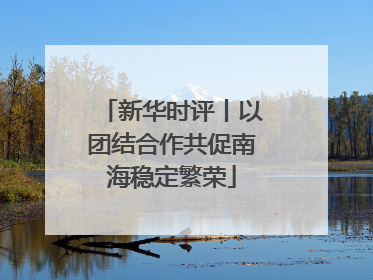 新华时评丨以团结合作共促南海稳定繁荣