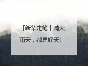 新华走笔丨晴天雨天，都是好天