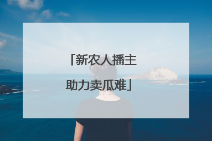 新农人播主 助力卖瓜难