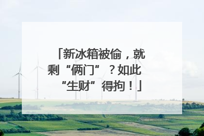 新冰箱被偷，就剩“俩门”？如此“生财”得拘！