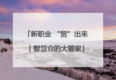 新职业 “贸”出来｜智慧仓的大管家