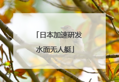 日本加速研发水面无人艇